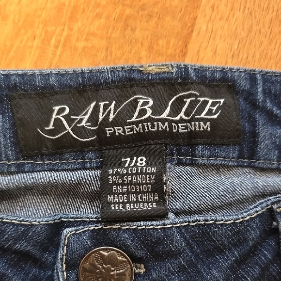 Raw Blue Skinny Jeans 7/8 - Picture 2 of 3